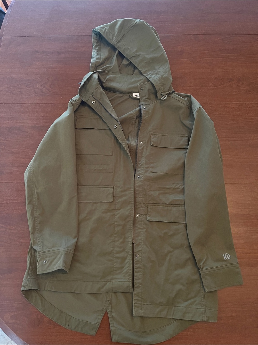 Tentree Olive Green Hooded Utility Jacket